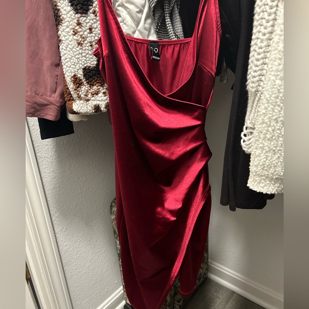 Red silk dress, Windsor, worn once !